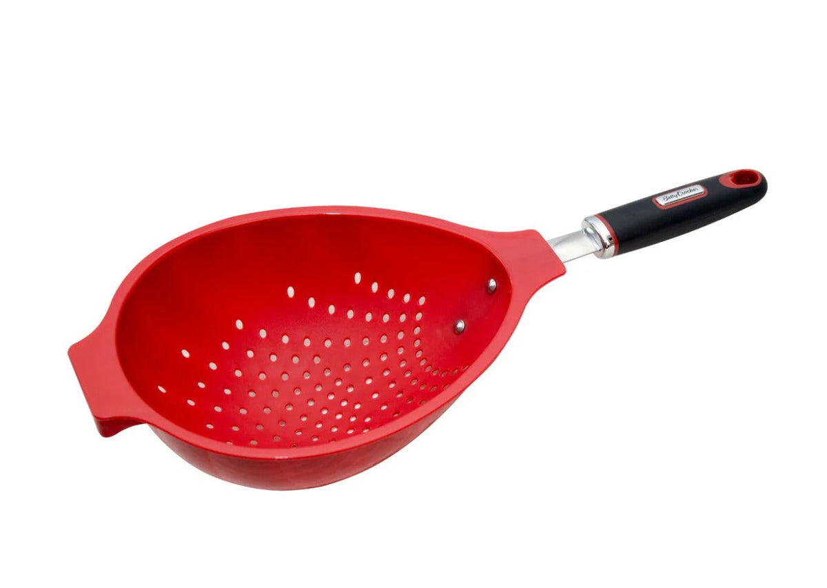 Betty Crocker Colander 40 x 18 x 8.5 cm – Red, Non-Slip Handle