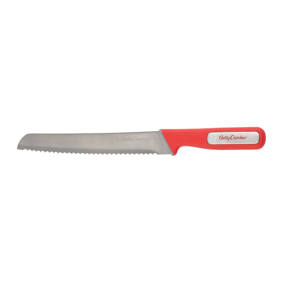 Betty Crocker Stainless Steel Bread Knife 20.5cm – Red