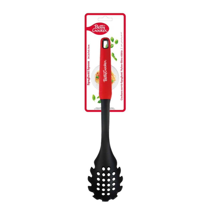 Betty Crocker Nylon Spaghetti Spoon 34.2 cm – Black and Red
