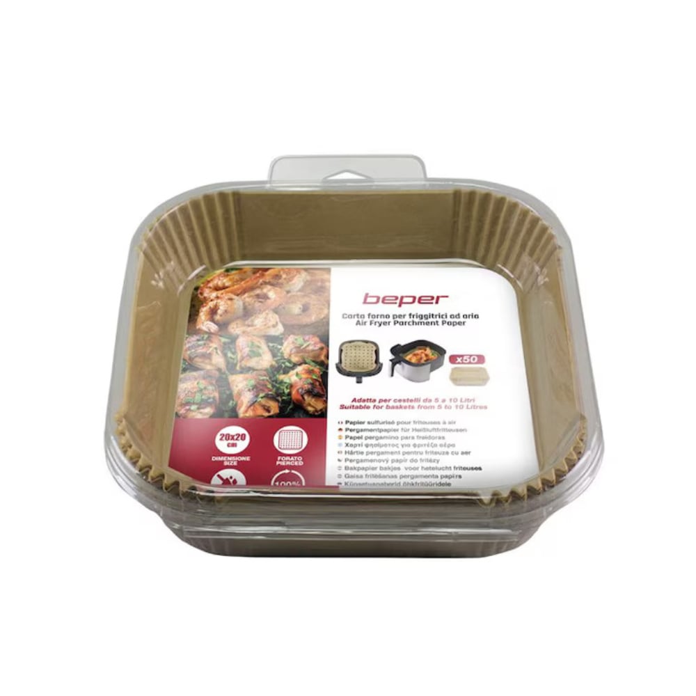 Beper Parchment Paper For Air Fryers, Set of 50, 20x20cm [Square Baking – Buy in Lebanon