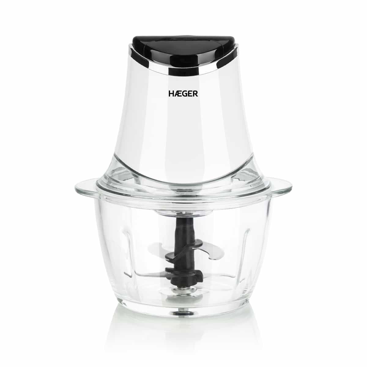 Haege Electric Glass Food Chopper – 300W | 1.2L Glass Bowl + 4 Blades