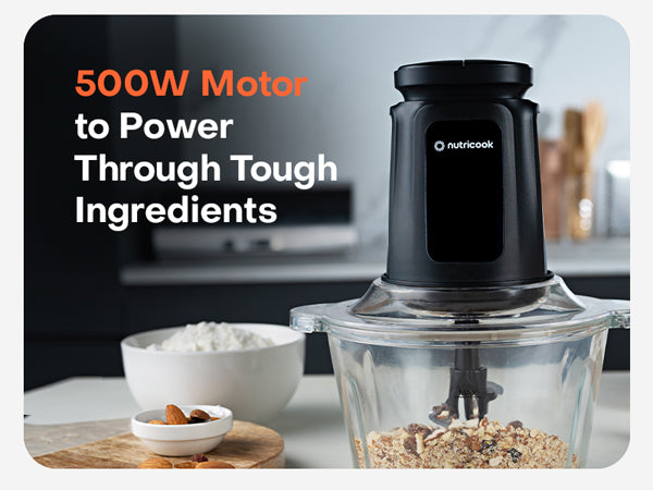 Nutricook Glass Chopper NC-CH2000 500W 2L 4 Blade Mincer Ice Grinder Processor
