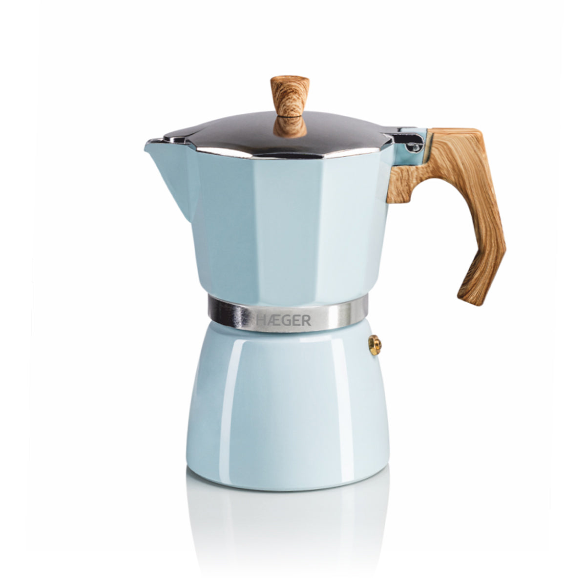 Haeger MOKA Pot 6 – Blue Aluminum Coffee Maker | 6 Cups