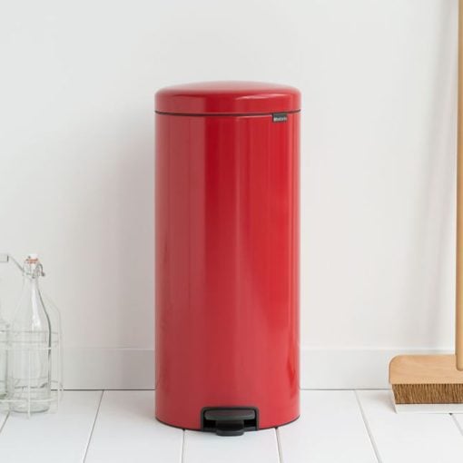 SimpleHuman Round Retro Pedal Bin CW1294 4.5L Red Steel Trash Can