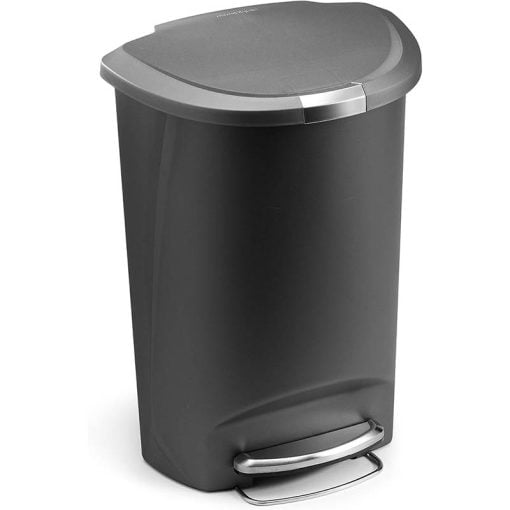 SimpleHuman CW1357 Semi-Round Pedal Bin Plastic 50L  Grey