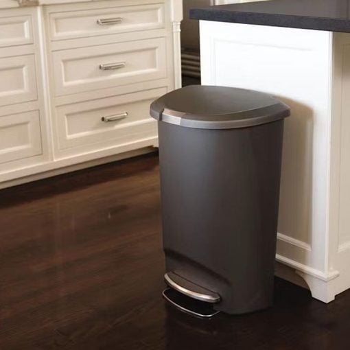 SimpleHuman CW1357 Semi-Round Pedal Bin Plastic 50L  Grey