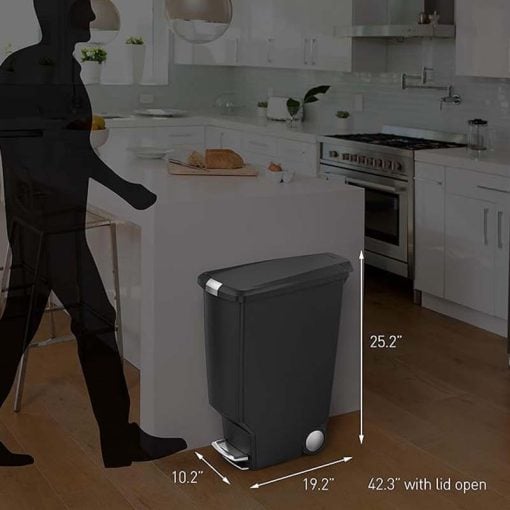 SimpleHuman CW1363 Slim Pedal Bin Plastic 40L  Grey