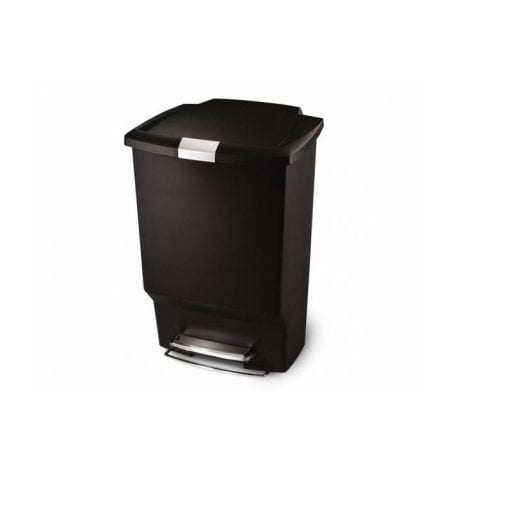 SimpleHuman Rectangular Step Bin CW1371 45L Black Plastic Kitchen Trash Can