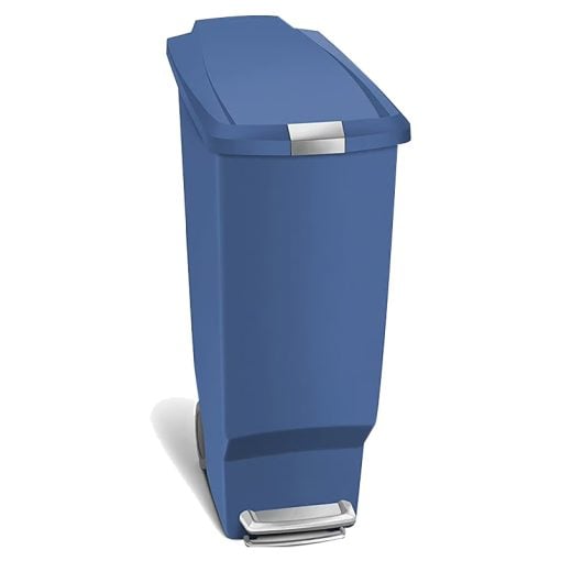 simplehuman CW1382 Slim Pedal Bin, 40L – Blue Plastic