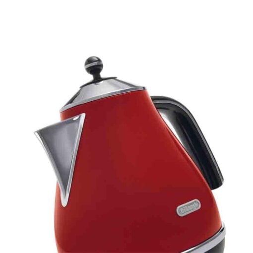 De'Longhi Icona Kettle 1.7L Cordless 3-Level Safety High Gloss Red Metallic