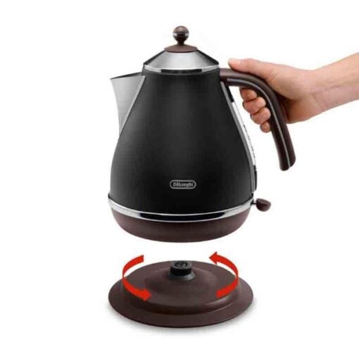 De'Longhi Icona Vintage Kettle 1.7L Cordless 3-Level Safety Matte Black KBOV