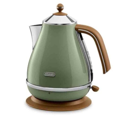 De'Longhi Icona Vintage Kettle 1.7L Cordless 3-Level Safety Olive Green KBOV