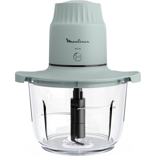 Moulinex DJ603127 Mini Chopper – 500W, 1L Glass Bowl, 2 Speeds, 4 Blades