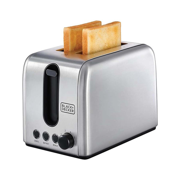 BLACK+DECKER Toaster 1050W 2 Slice Stainless Steel Adjustable Browning Bin