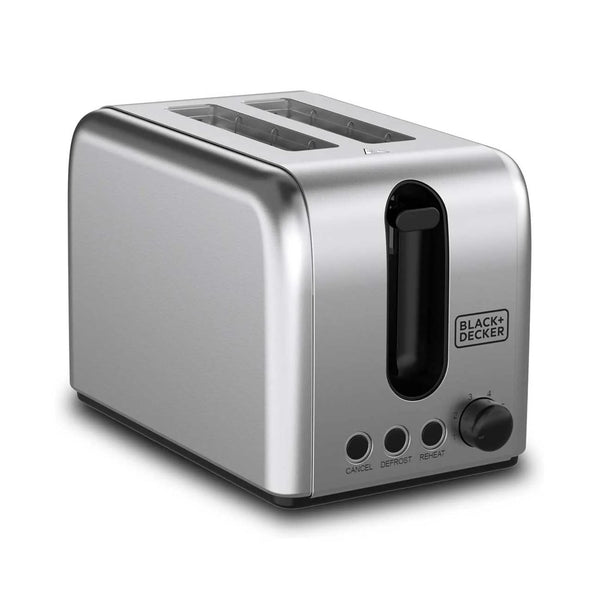 BLACK+DECKER Toaster 1050W 2 Slice Stainless Steel Adjustable Browning Bin