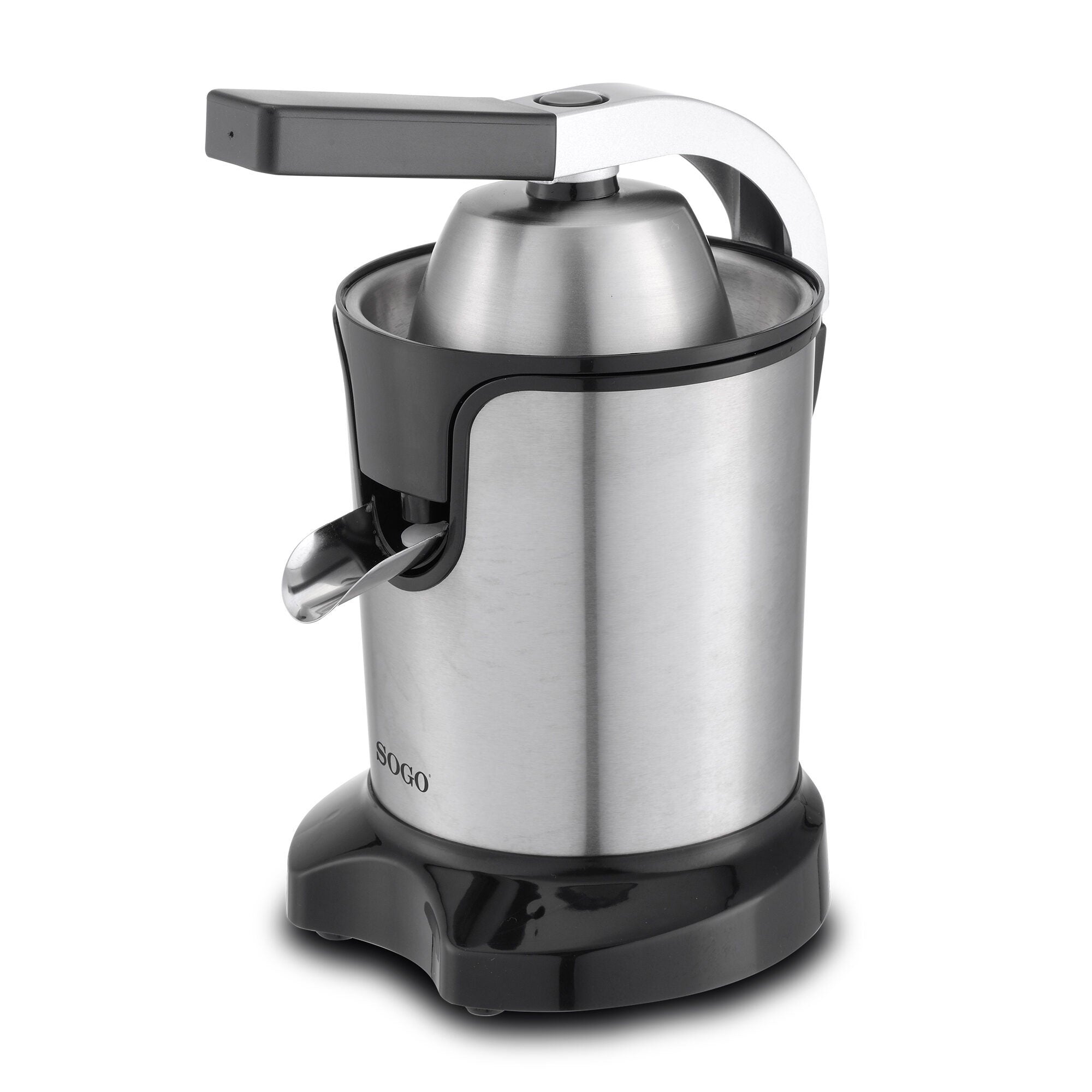 Sogo SS-5195 Professional Citrus Juicer - High Power 600W - Stainless Steel with Press Handle