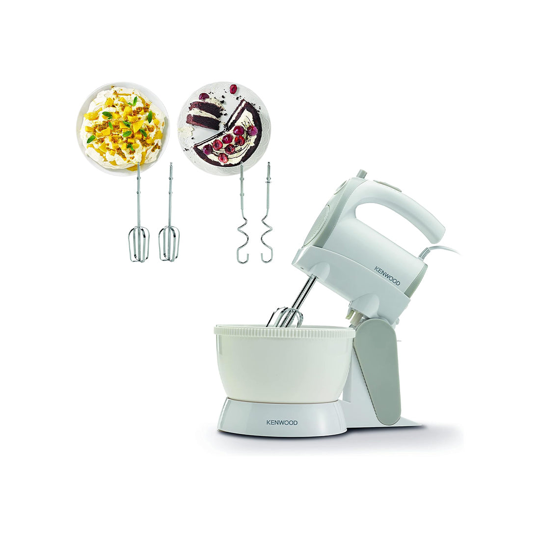 Kenwood Hand Mixer HMP22.000WH 300W Stand Mixer 2.4L Rotary Bowl White New