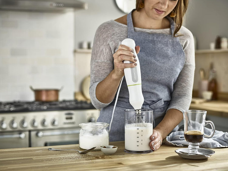 Kenwood Triblade Hand Blender HDP109WG 600W 4-in-1 Chopper Whisk Beaker White