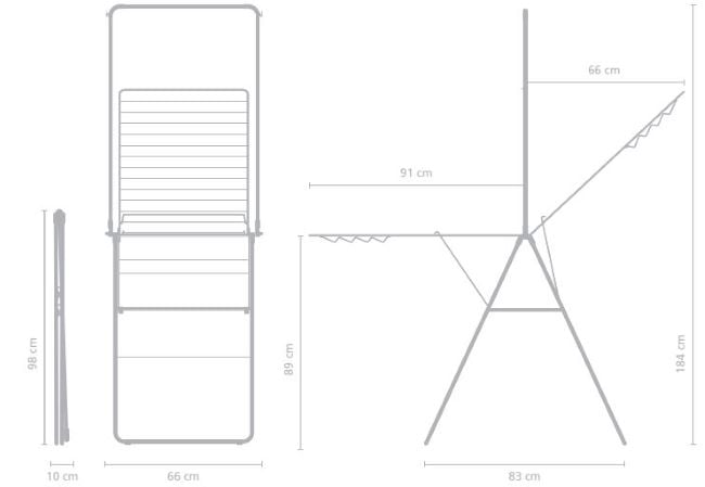 Brabantia HangOn Drying Rack 25m with Rod – Matt Black