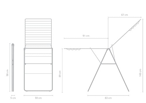 Brabantia HangOn Drying Rack 25m – Matt Black