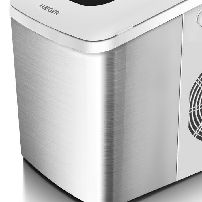HAEGER Ice Maker Pure Ice Inox – 12kg/24h, Carrying handle