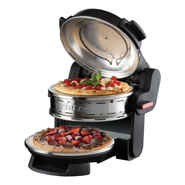 Ariete Double Pizza Oven 2300W Dual Deck Electric Manakish Maker Stone Black