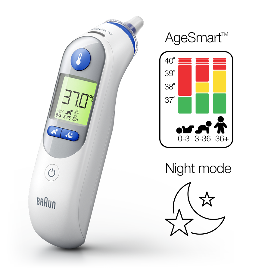 Braun Thermoscan 7 Digital Ear Thermometer Irt6525 Age Precision Night Mode
