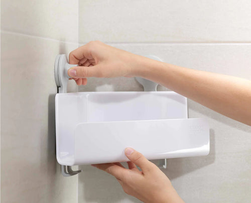 Joseph Joseph Easystore™ White Corner Shower Shelf With Removable Mirror