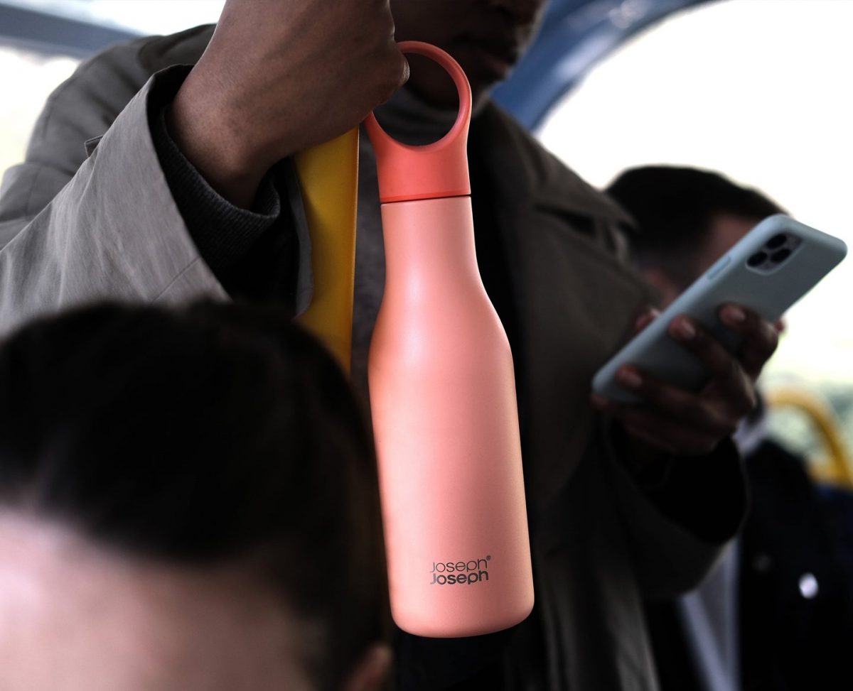 Joseph Joseph Loop 500ml water bottle coral – view 2