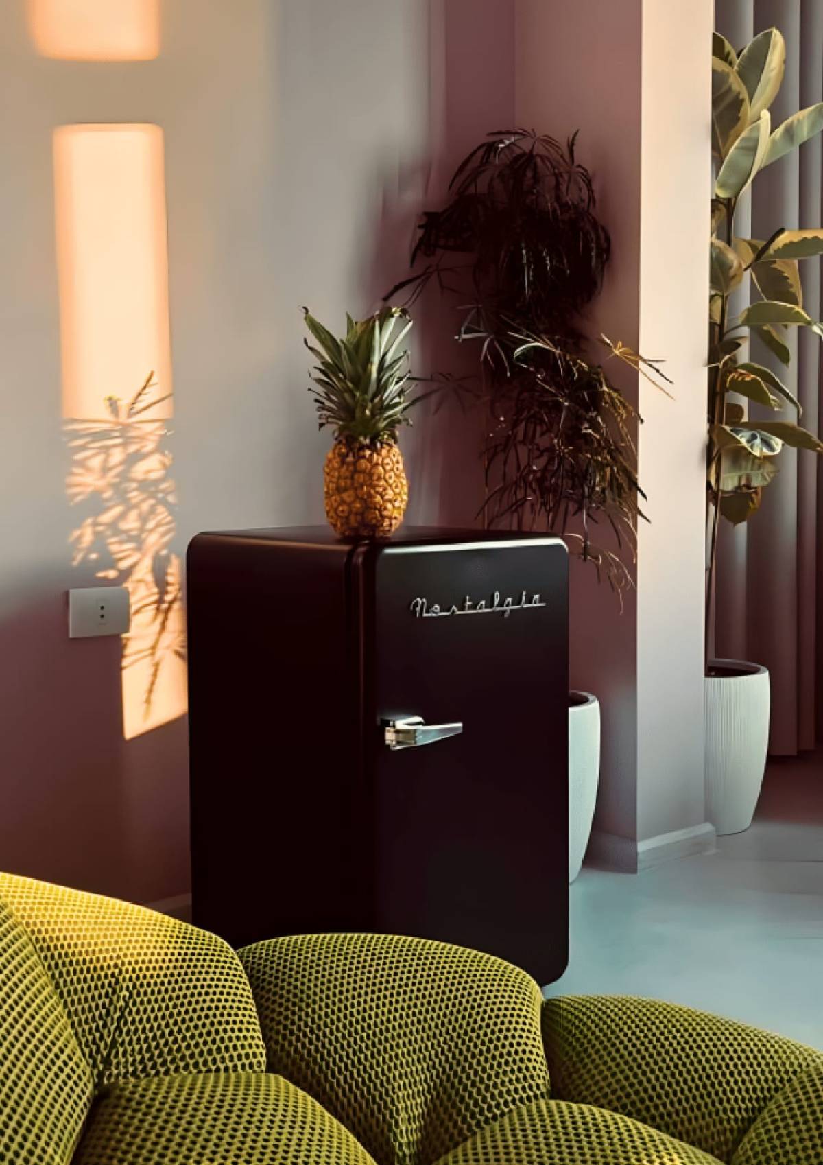 Nostalgia Retro Fridge Matte Black – 90L, One Door