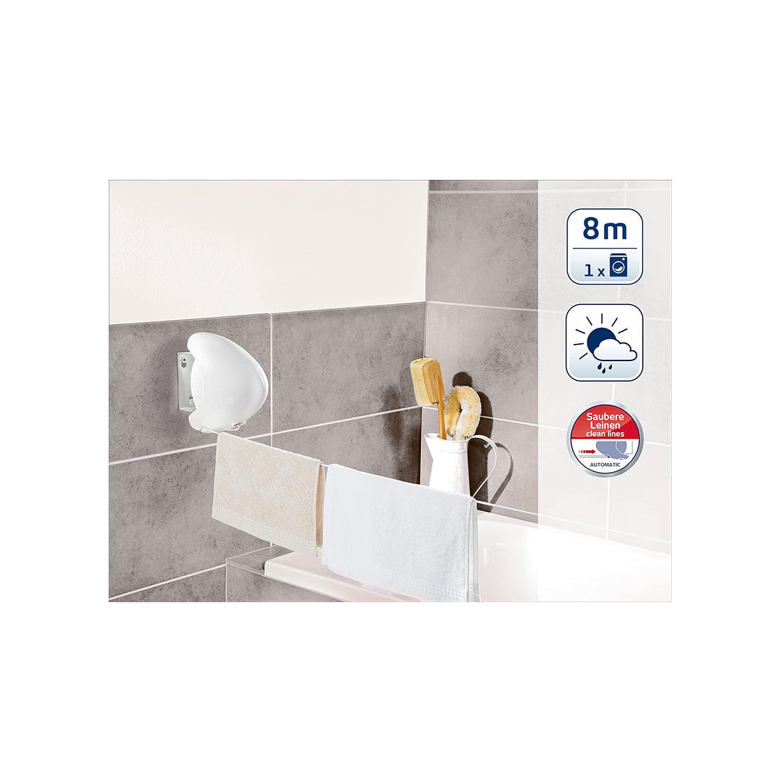 Leifheit 83106 Wall Dryer Rollfix 80 Single Longline – Buy in Lebanon