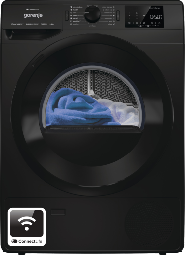 Gorenje Dryer Condenser 8Kg Heat Pump Wifi Black