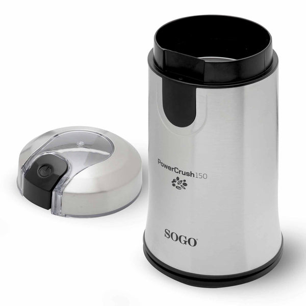 Sogo SS-5234 Electric Coffee and Spice Grinder - 150W - Stainless Steel Body & Blades
