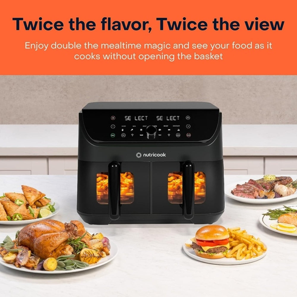 Nutricook Air Fryer NC-AFD185V 2400W 8.5L Duo 2 Vision Dual Split Oven Box