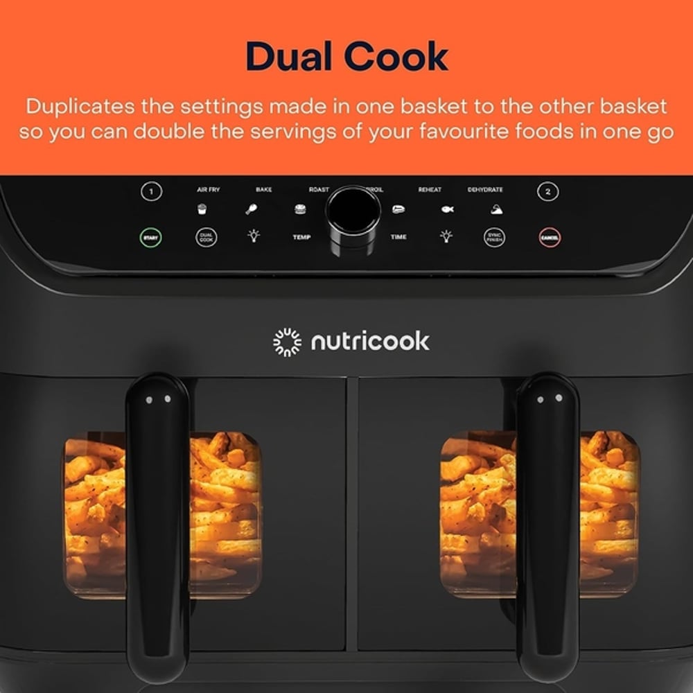Nutricook Air Fryer NC-AFD185V 2400W 8.5L Duo 2 Vision Dual Split Oven Box