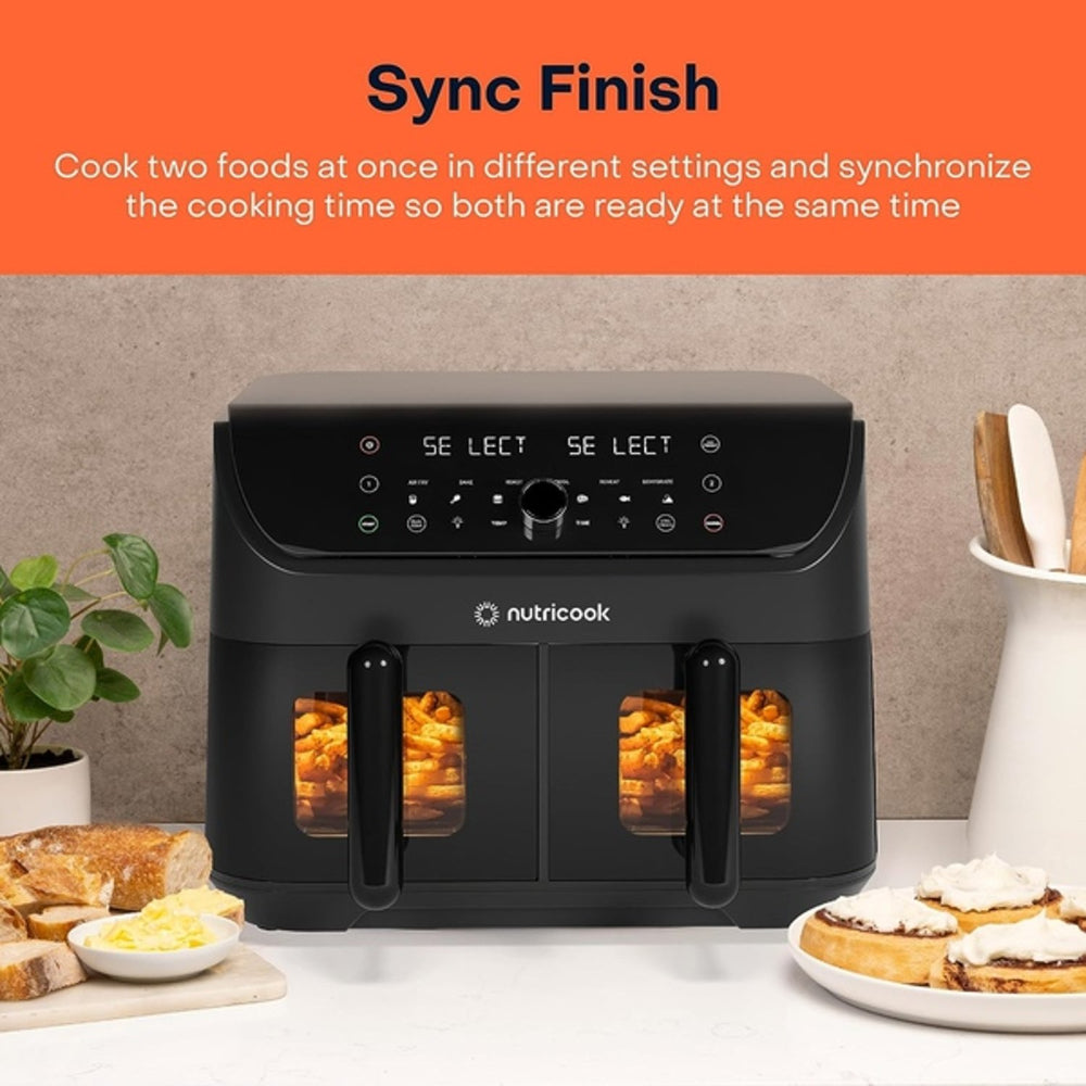 Nutricook Air Fryer NC-AFD185V 2400W 8.5L Duo 2 Vision Dual Split Oven Box