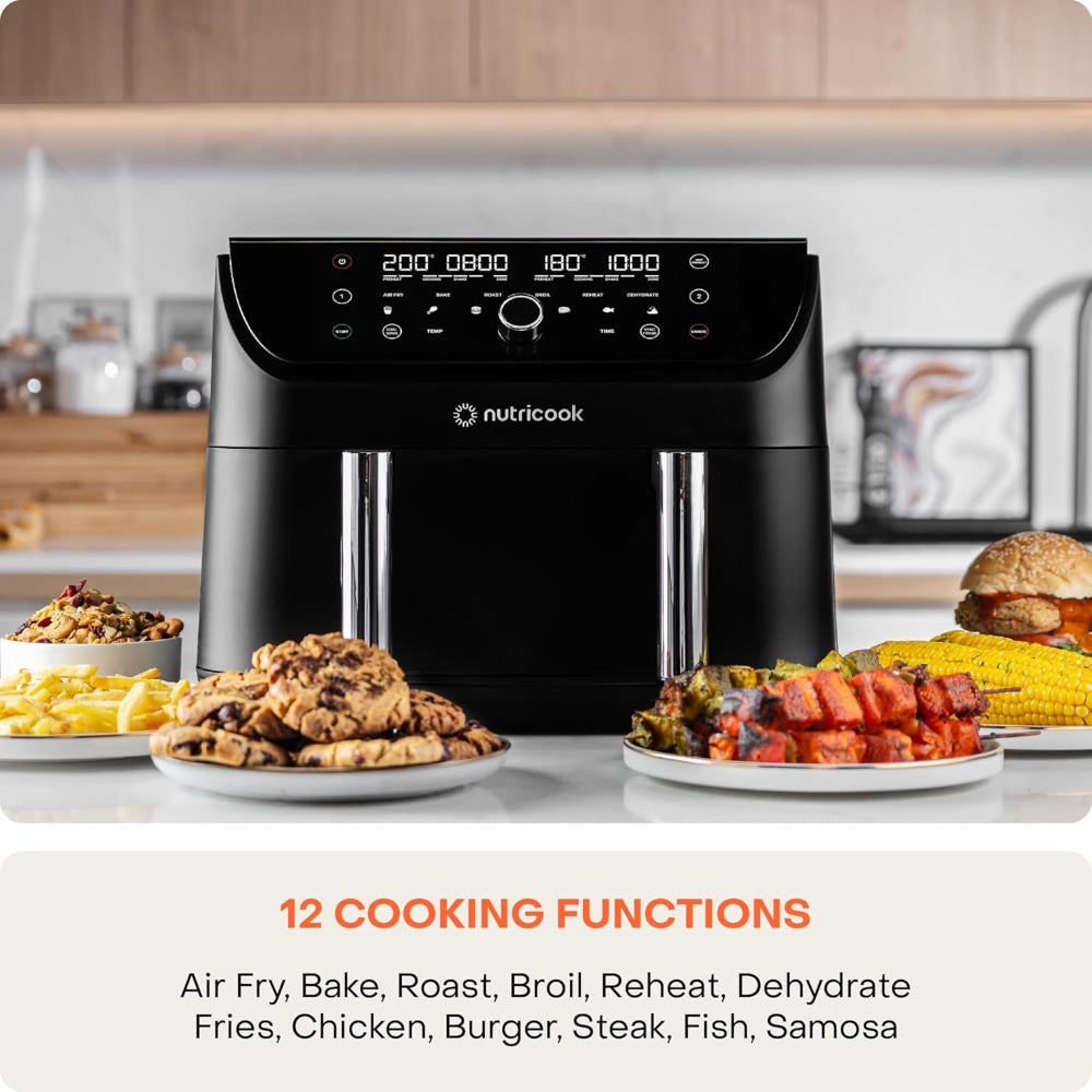 Nutricook Air Fryer NC-AFD285 2400W 8.5L Duo 2 Flexzone Split Dual Oven Box