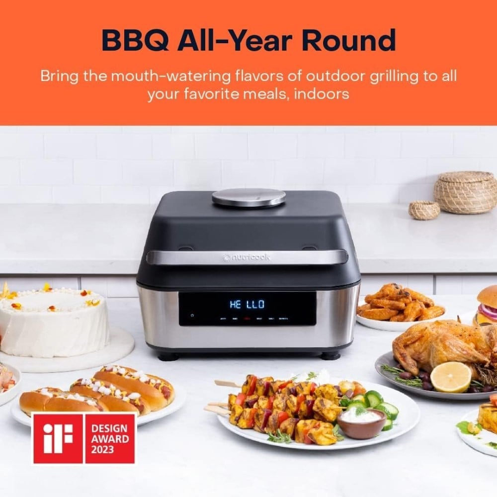 Nutricook Air Fryer Grill NC-AFG960 1760W 8.5L Smart Probe Ceramic BBQ Oven