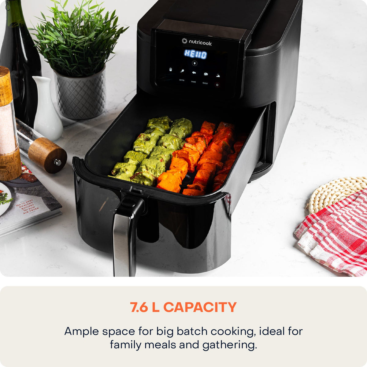 Nutricook Air Fryer Slim NC-AFS200 1700W 7.6L XL Vision Space Saving Cooker