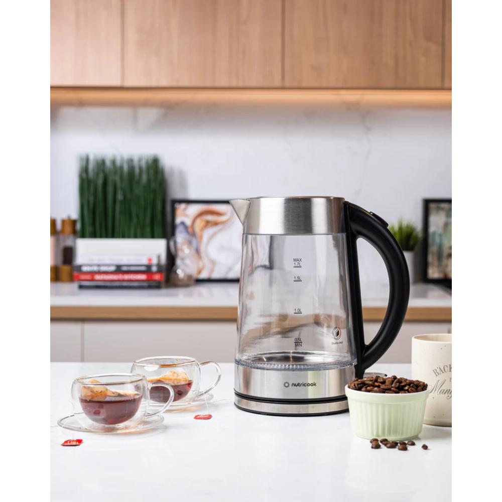 Nutricook Glass Kettle NC-GK100 2200W 1.7L Double Wall Cool Touch Boiler Bin