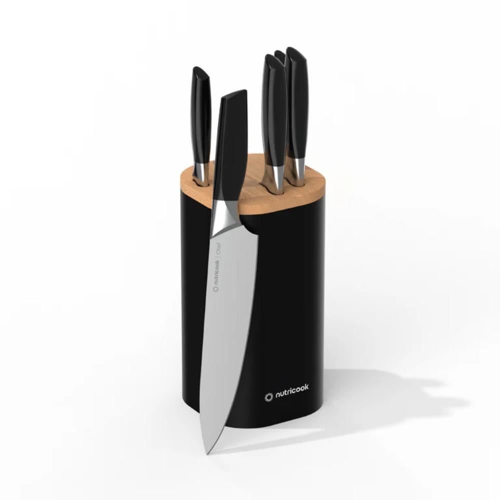 Nutricook Everyday Knife Set NC-KB150BK 6pc Self Sharpening Block Holder Bin