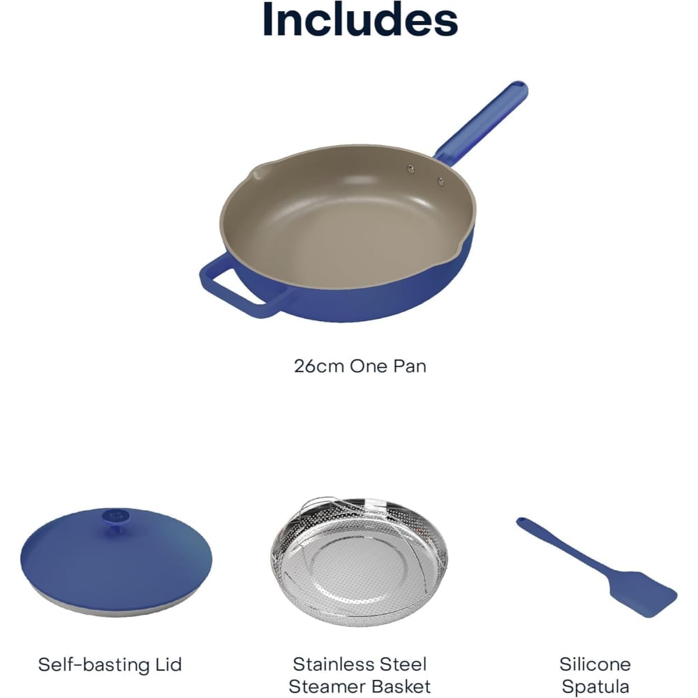 Nutricook Nutricook One Pan 26cm, Cast Aluminum, W/Self-Basting LID, Steamer Basket, – Buy in Lebanon