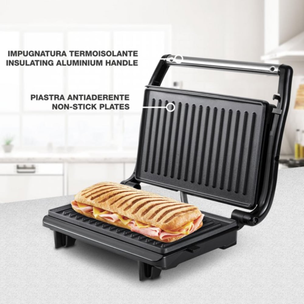 Beper Electric Grill, Non Stick Coating, Steel, 800W [Black]