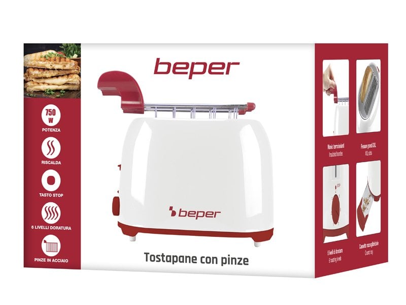 Beper Toaster With Pliers 750W, 2- Slice Toaster With Abs Body And – Buy in Lebanon