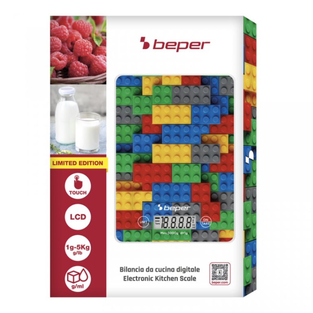 Beper Digital Kitchen Scale Tempered Glass Top Tare Function Lcd Touch – Buy in Lebanon