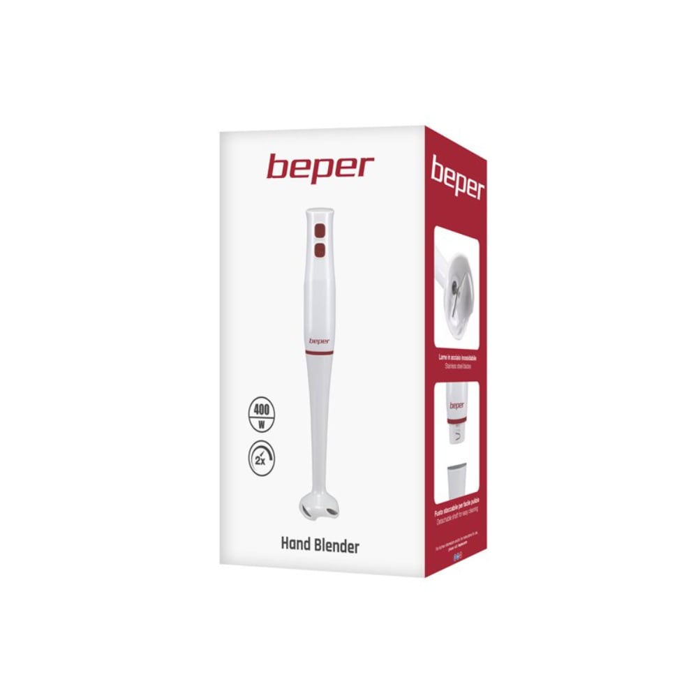 Beper Hand Blender 400W, Stainless Steel, Turbo Function [White] – Buy in Lebanon