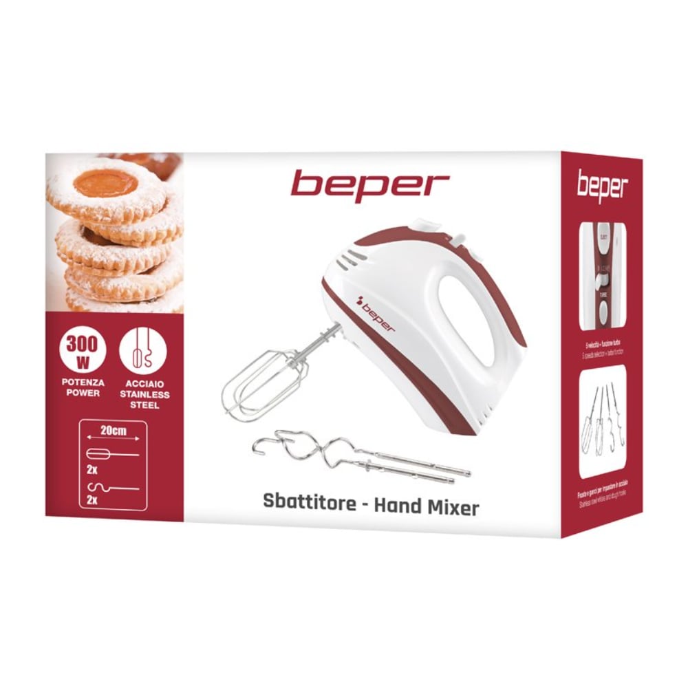 Beper Electric Whisk 300W, 5 Speeds, Turbo Function, 20cm Idel For Soft – Buy in Lebanon