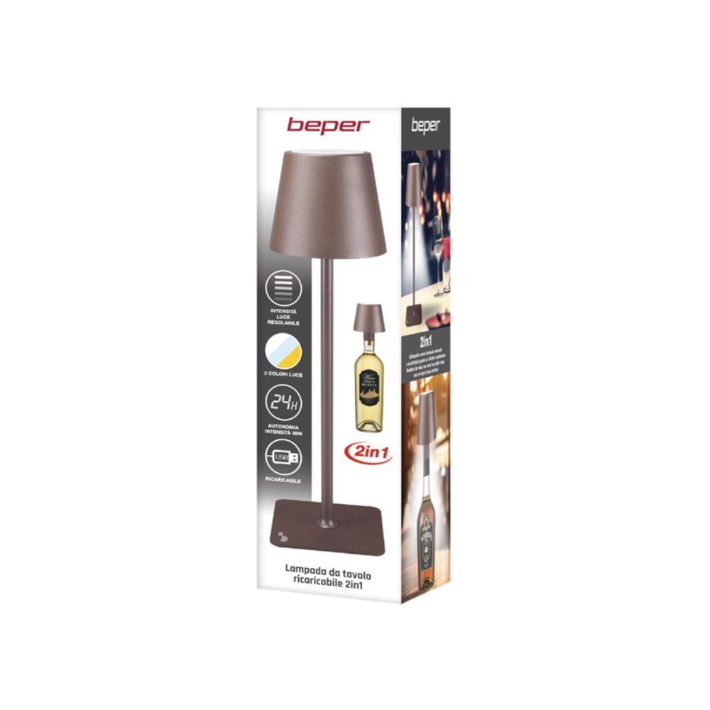 Beper Rechargeable Table Lamp 2 In 1 - Bronze – Buy in Lebanon