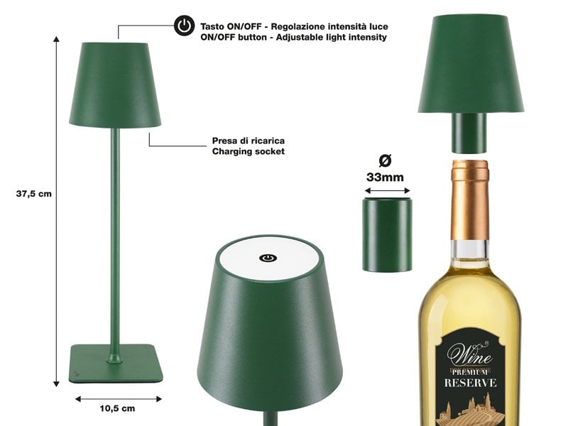 Beper Rechargeable 2IN1 Cristal Table Lamp - Christmas Edition [Dark Green]