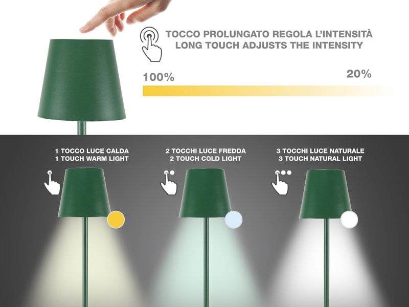 Beper Rechargeable 2IN1 Cristal Table Lamp - Christmas Edition [Dark Green]